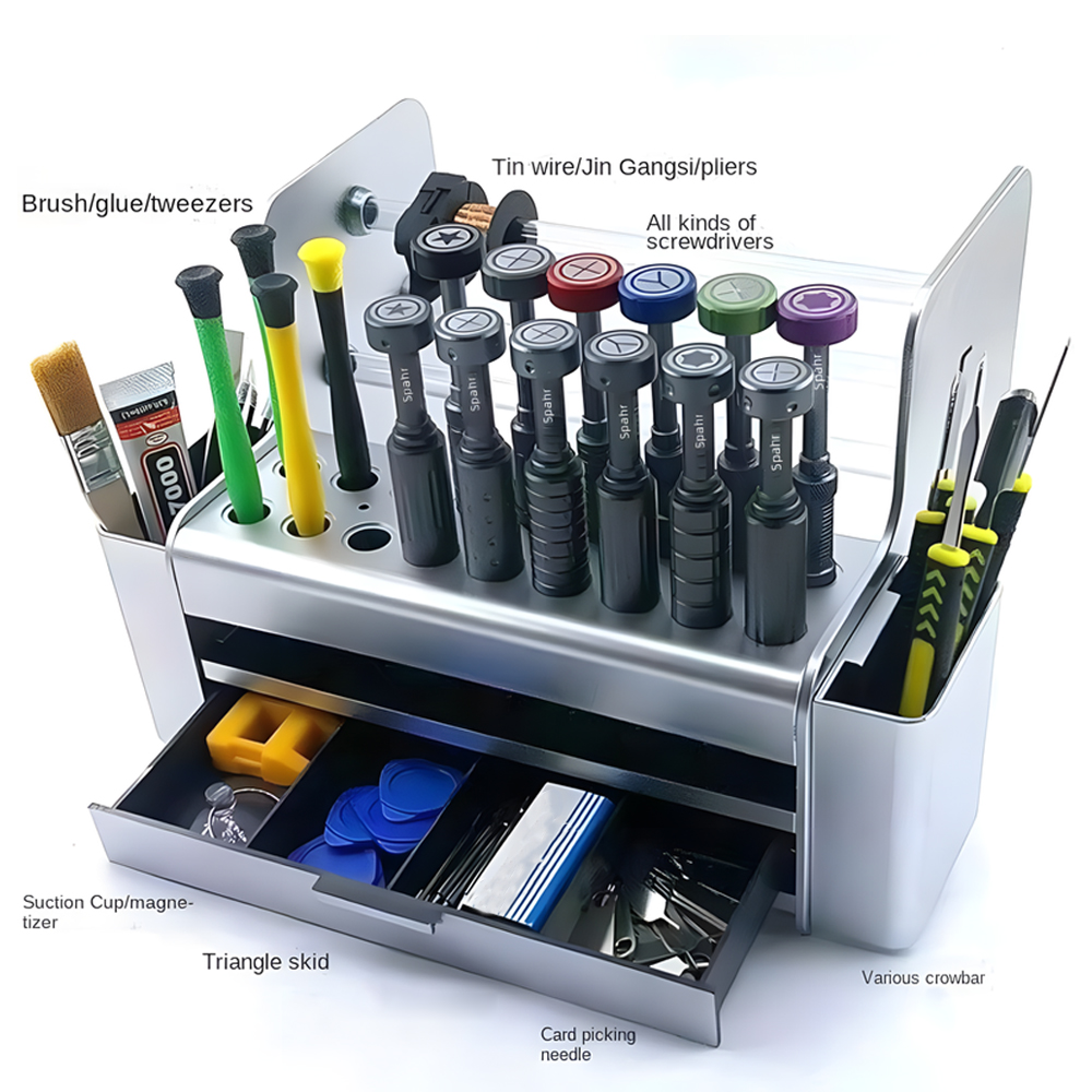 Tech Accessories For Desk - Desktop Rack Electronic Maintenance Tool Cabinet
