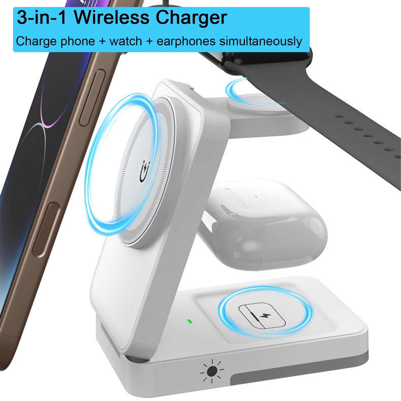 3-in-1 Foldable Wireless Charg - Wireless Charger 3 In 1 ulasan dan harga