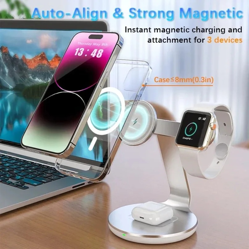 3 in 1 Wireless Charger Stand  - Wireless Charger 3 In 1 ulasan dan harga