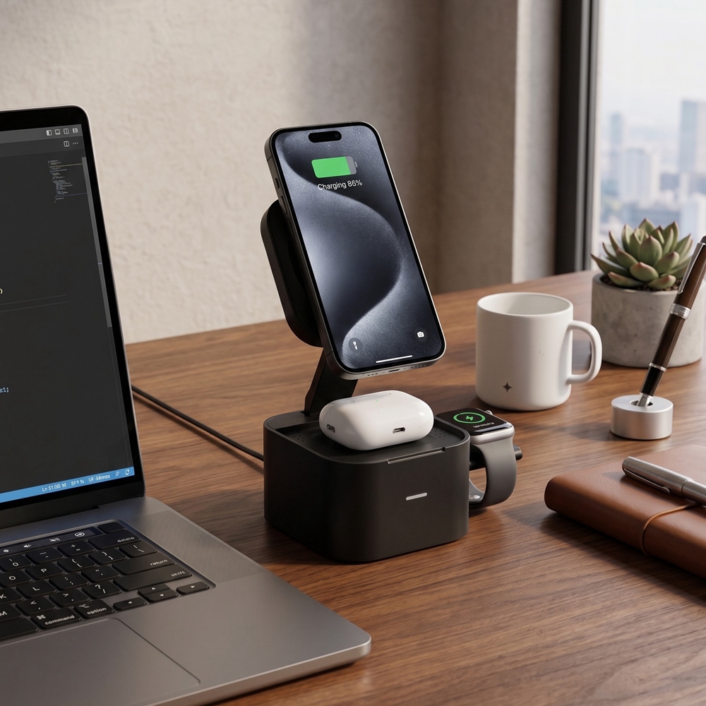 25W Qi2.2 3in1 Magnetic Wirele - Wireless Charger 3 In 1 ulasan dan harga
