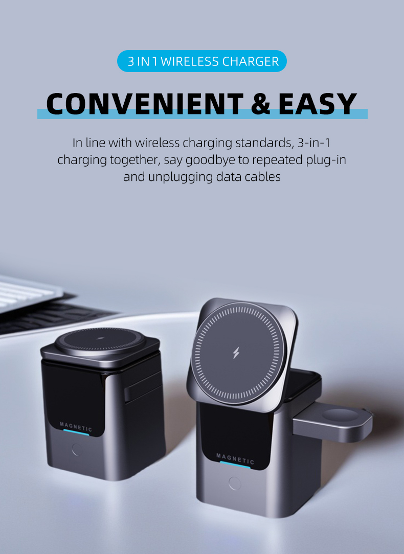 Magnetic 3 in 1 Wireless Charg - Wireless Charger 3 In 1 ulasan dan harga