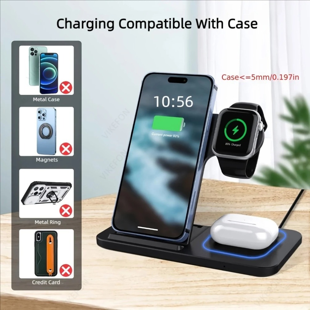 Foldable 3 in 1 Wireless Charg - Wireless Charger 3 In 1 ulasan dan harga