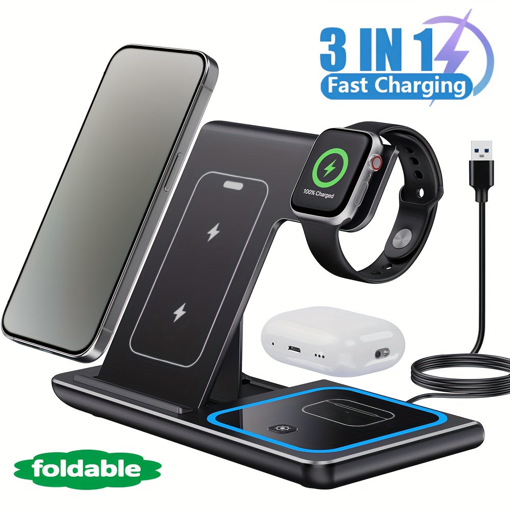3-In-1 Foldable Wireless Charg - Wireless Charger 3 In 1 ulasan dan harga