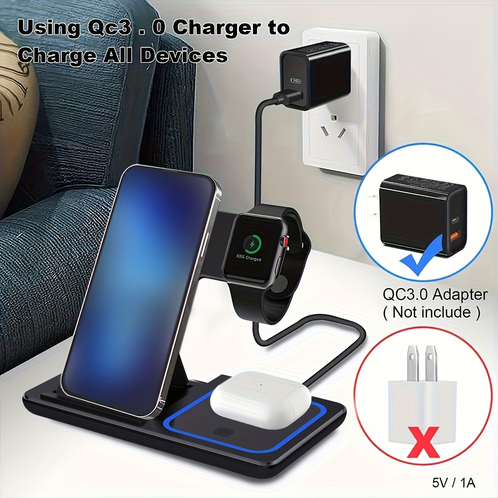 3-In-1 Foldable Wireless Charg - Wireless Charger 3 In 1 ulasan dan harga